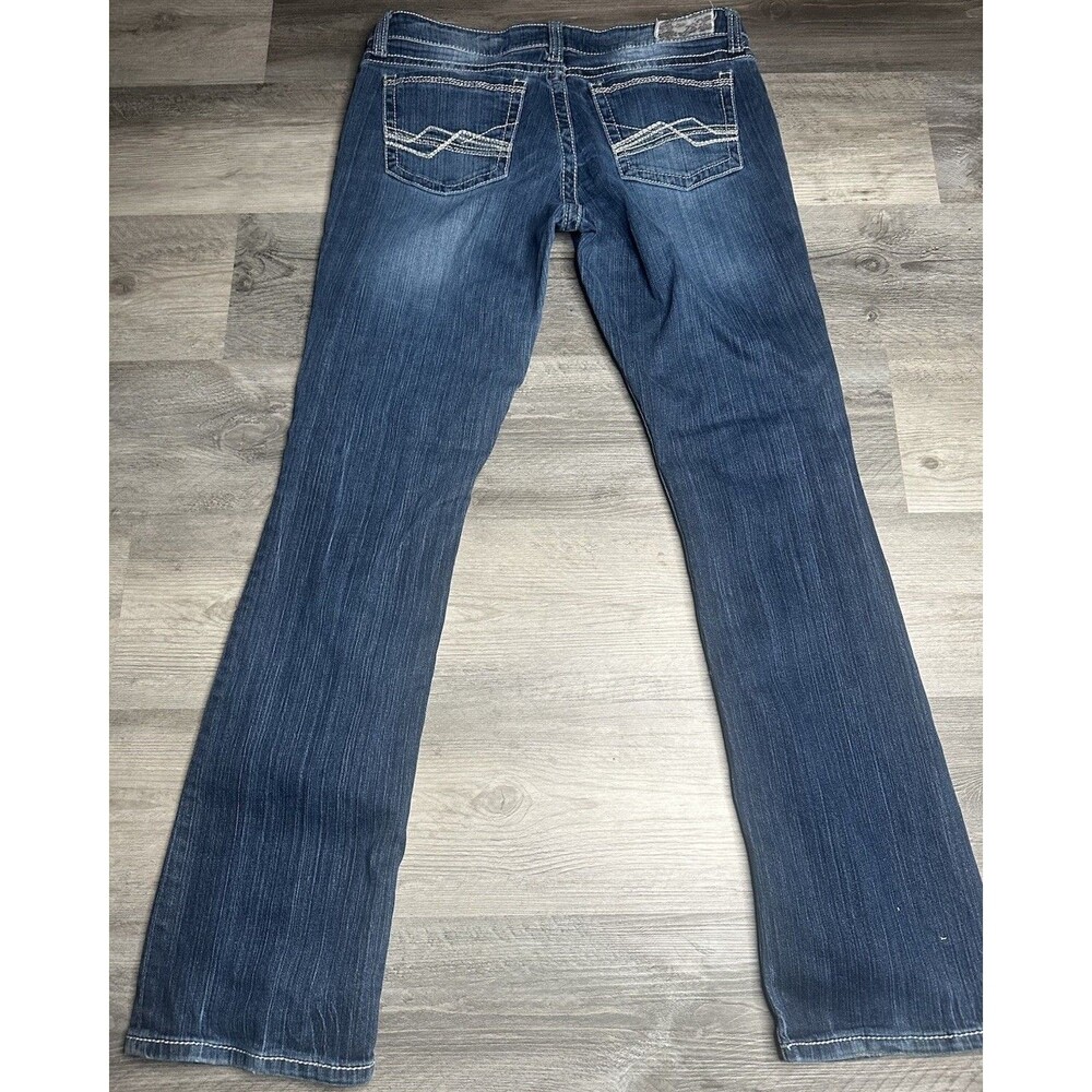 BKE Sabrina Bootcut Jeans Womens 32 XL 32x35.5 Low Rise Thick Stitch Blue Denim